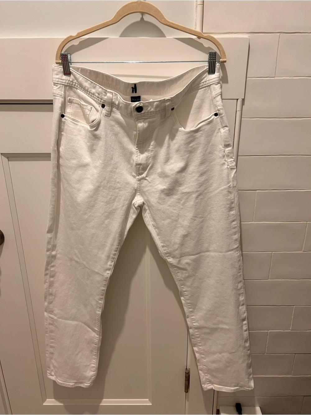 johnnie-O White Straight-Leg Men's Jeans